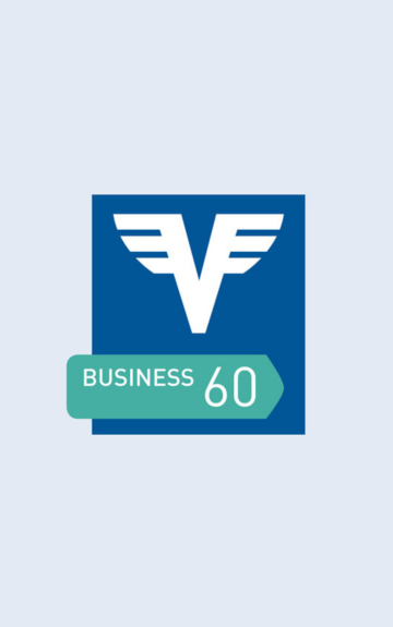   Das Business Konto Logo mit blauer 60-Aufschrift in Dunkelblau.